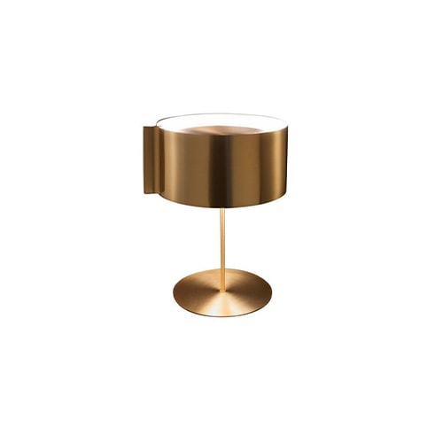 table lamp made of metal painted in a gold tone