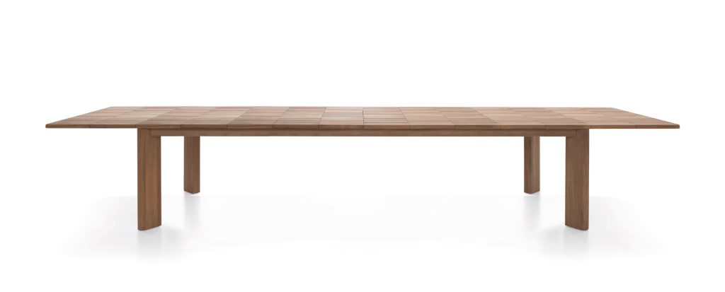 dining table made of a wooden base in a light brown tone with a checkered design
