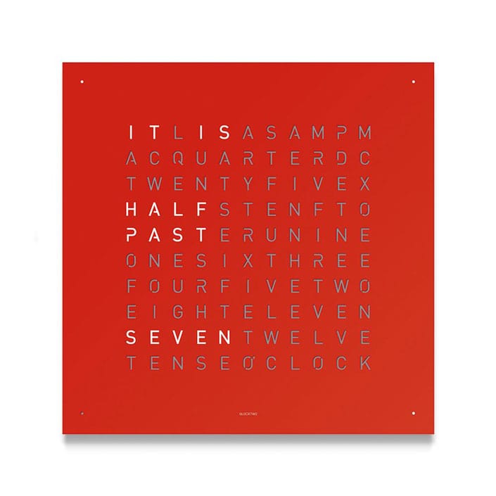 QLOCKTWO Classic in red in front of a white background
