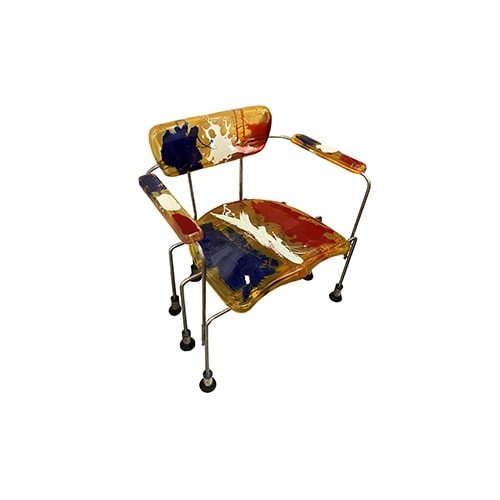 Sculptural armchair with 