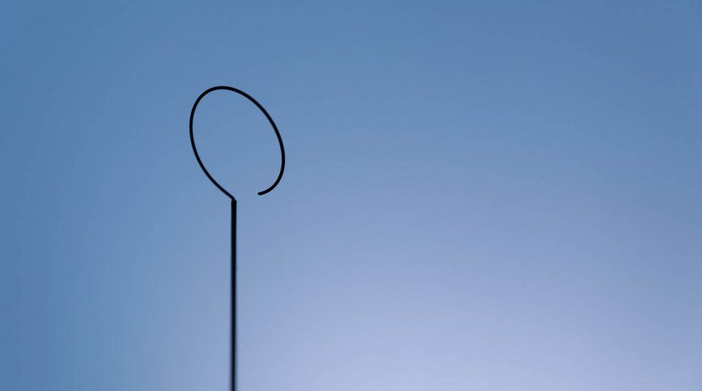 Close up of Anima light against a sky blue background