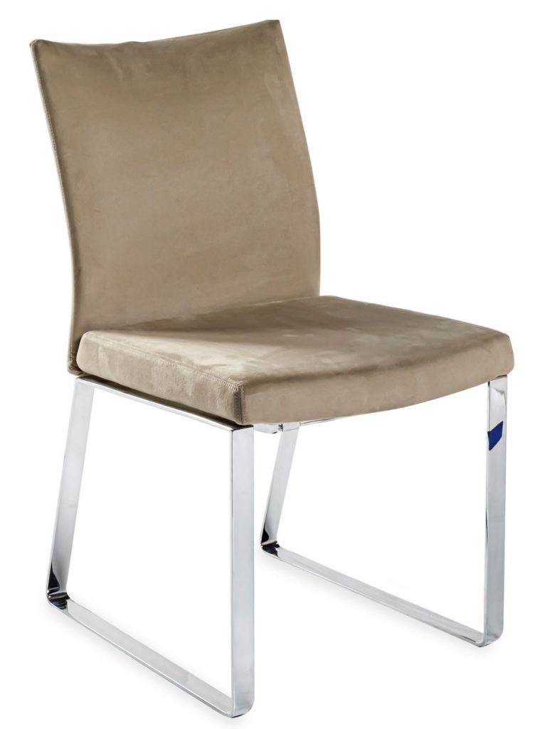 Linus chair frontal view angled in front of a white background