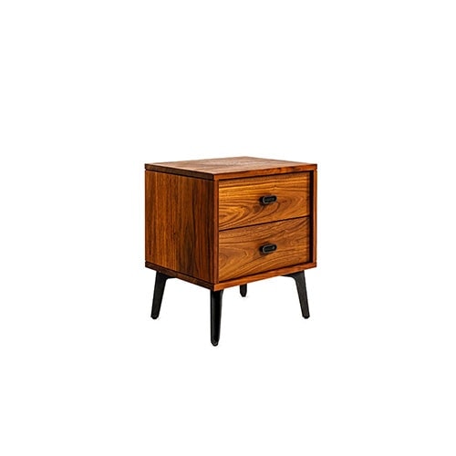 Mcqueen bedside table in front of a white background