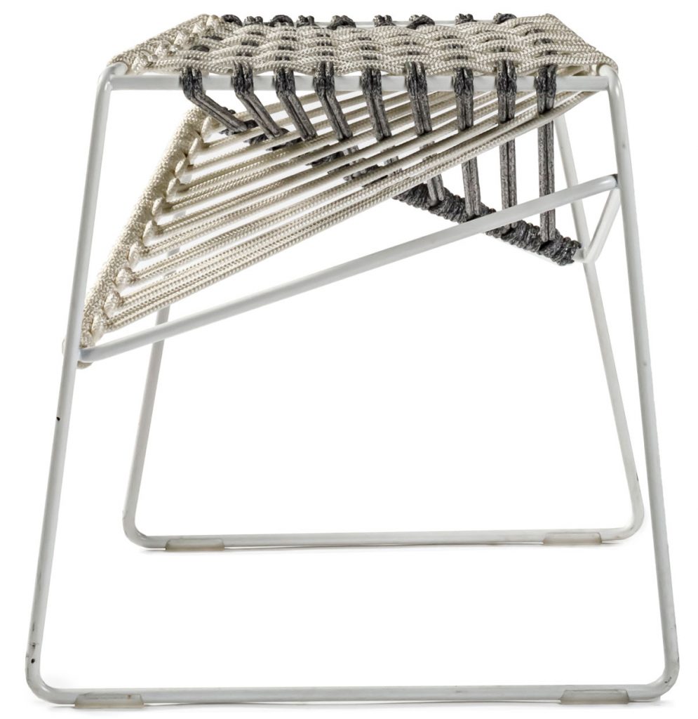 Twist low stool side view in front of a white background