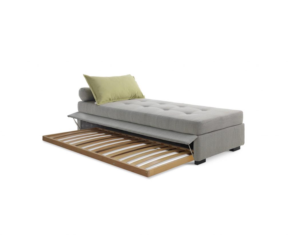 Front angled Figi in grey with bottom section opened up with left side up