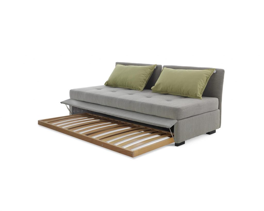 Front angled Figi in grey with bottom section opened up with back portion up
