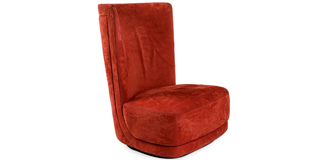 Etienne Bergere in a red leather angled view in front of a white background