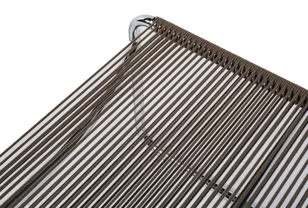 Close up top view of Harp Three Hundred and Thirty One ottoman top in front of a white background