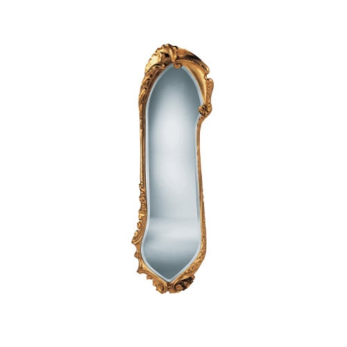 The BD Calvet Mirror presents an elongated silhouette with an organic gold frame. Its carved contours echo nature-inspired forms, turning a simple mirror into a decorative art piece with striking presence.