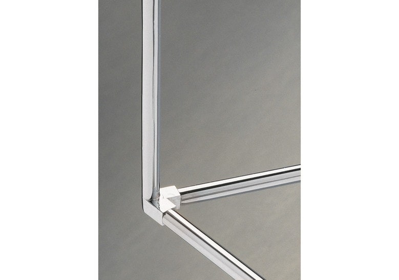 lamp made with a structure in silver iron rods on a white background