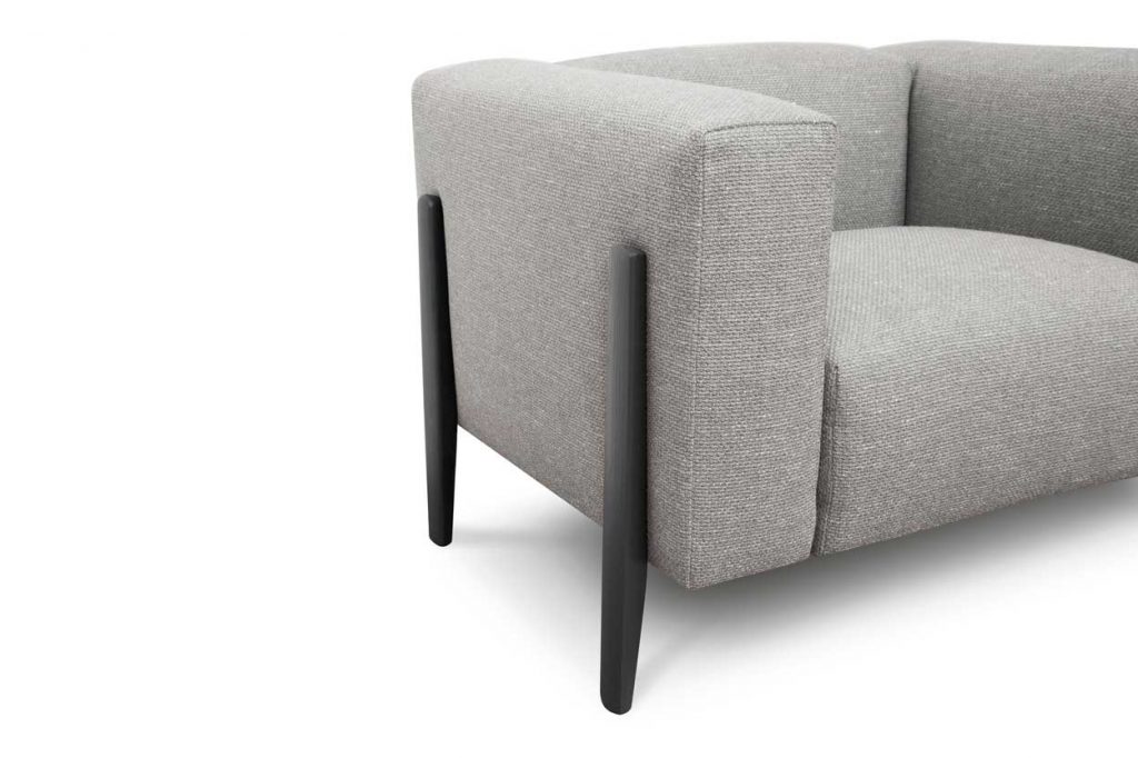 legs made of wood base stained in a dark gray tone