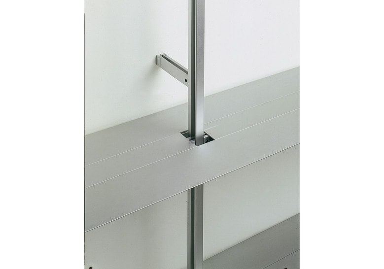 vertical shelf support made of aluminum in a gray tone