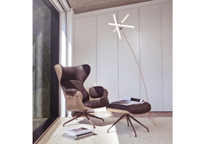 long lamp made in the shape of a star made of steel base in a black and white tone