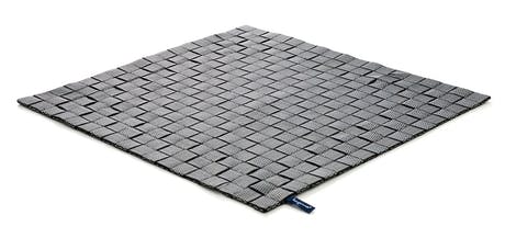handmade braided rug in a board or brick pattern in a light or dark gray color tone