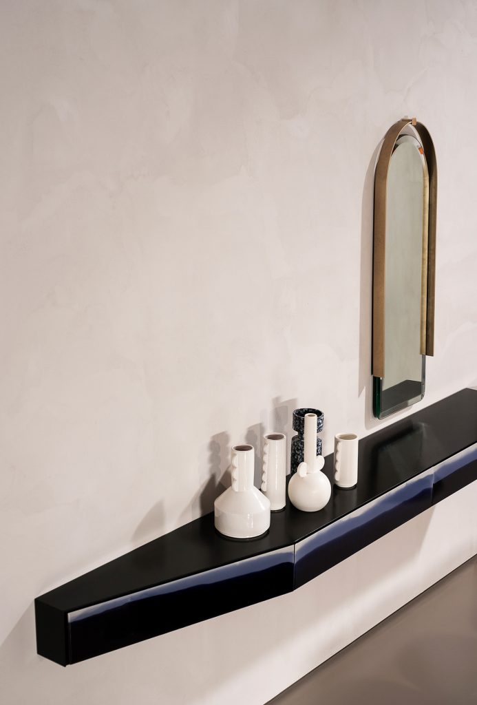 mirror on the wall embroidered in elegant and sophisticated gold