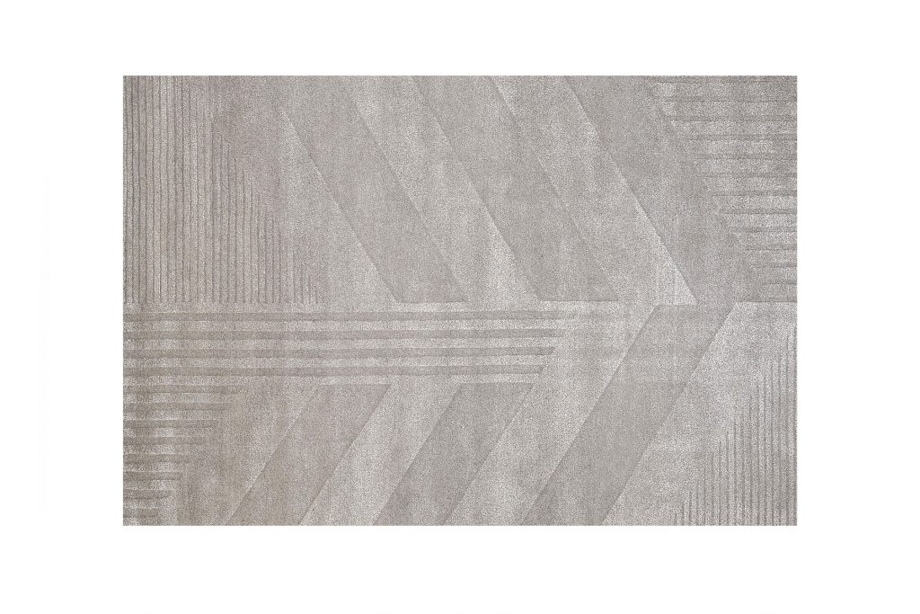 The rug features an intricate 
