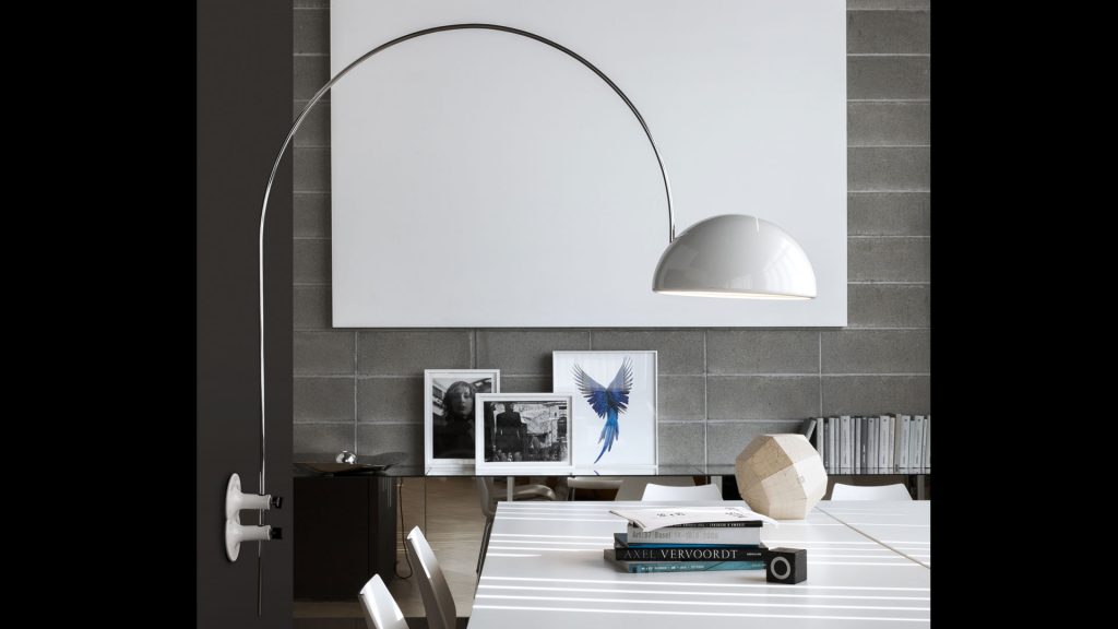 lamp made of white glass in the shape of a dome