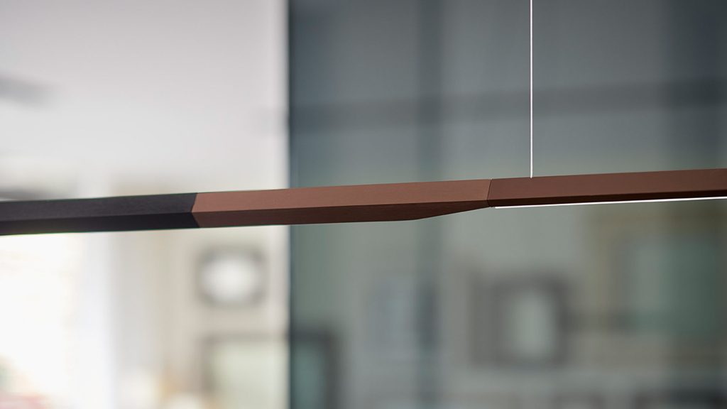 lamp made of metal and glass base in a black and brown tone