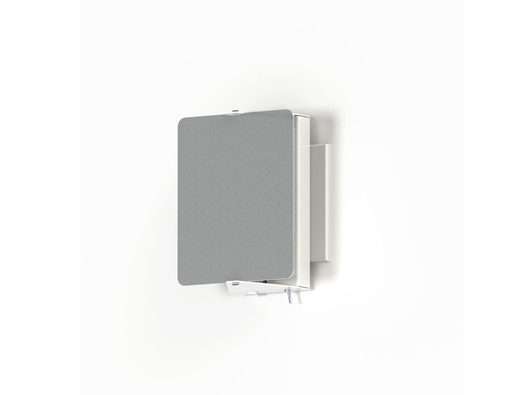 small diffuser made of aluminum illuminated in a gray tone on a white background