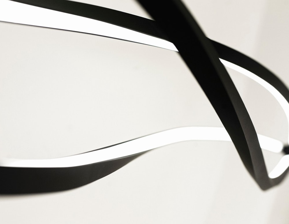 ceiling lamp made of black metal with white finishes