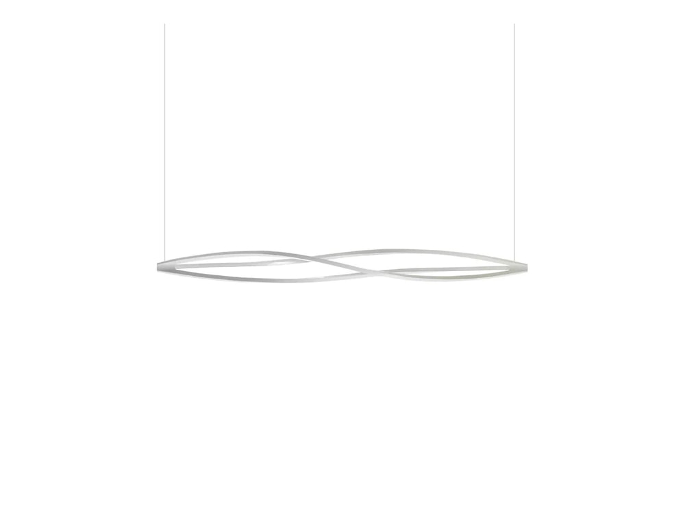 wave-shaped ceiling lamp made of white metal on a white background.
