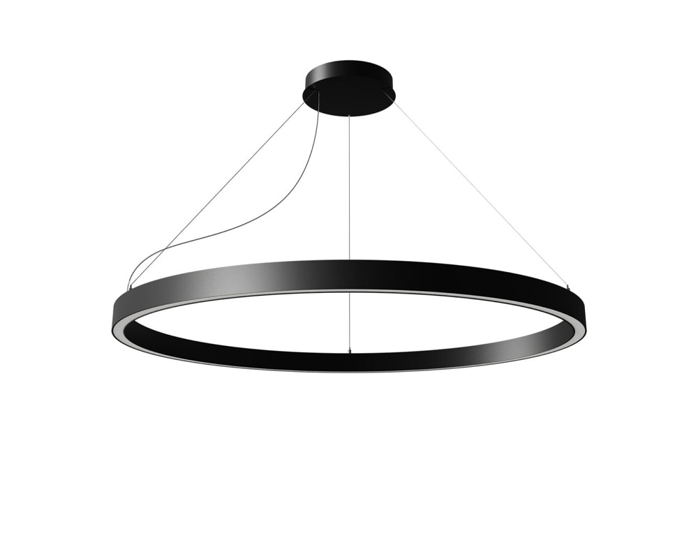 hanging lamps made of black metal on a white background