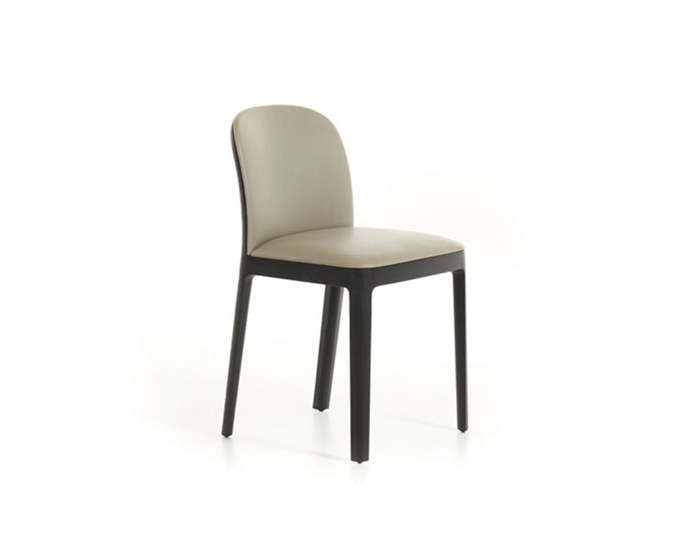 Add sophistication to your dining room with these elegant black oak chairs.
