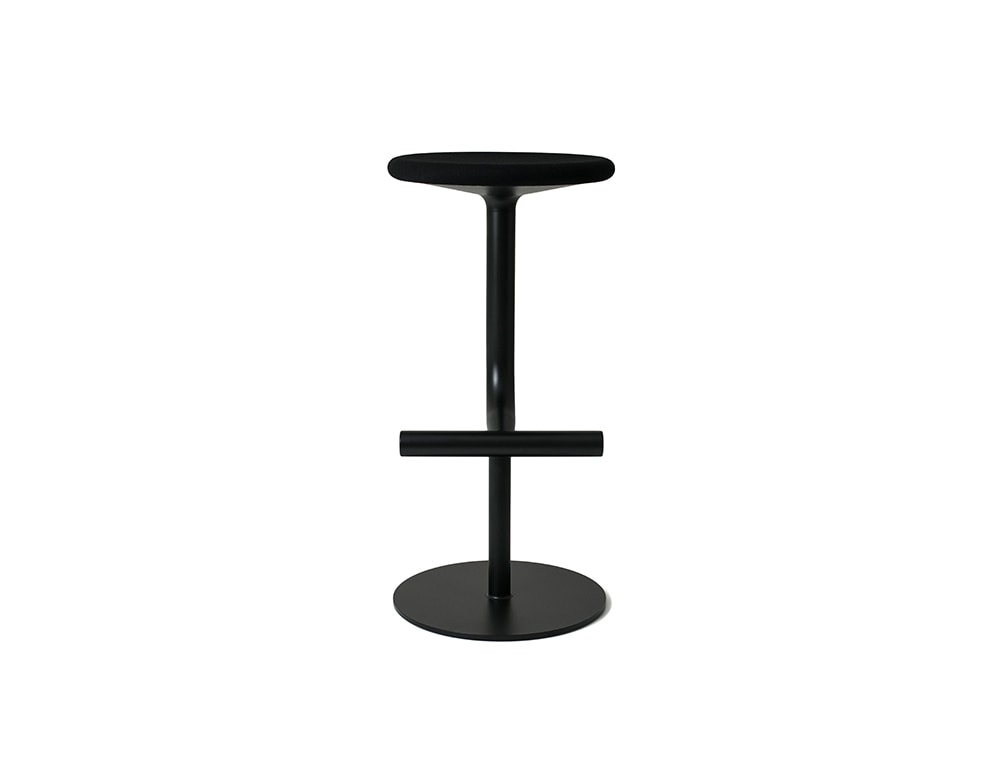 swivel and adjustable bar stool made of painted steel in a polyester powder tone