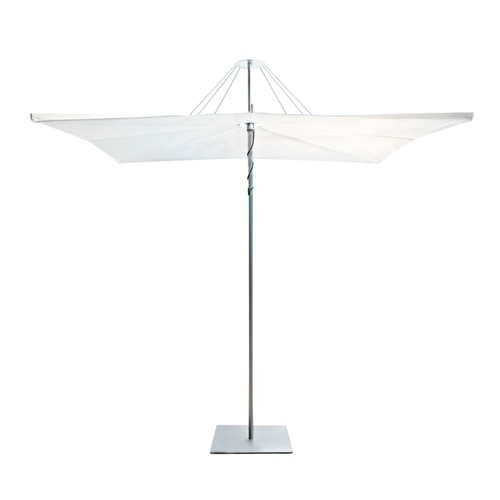 parasol made from metal tubes and fabric on top