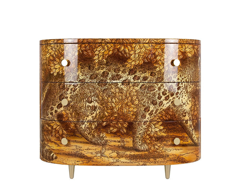 Curved chest of drawers Leopardo