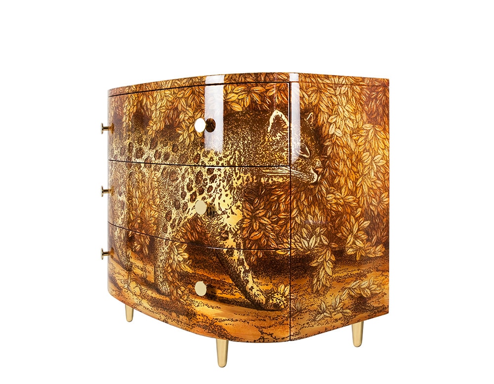 Curved chest of drawers Leopardo