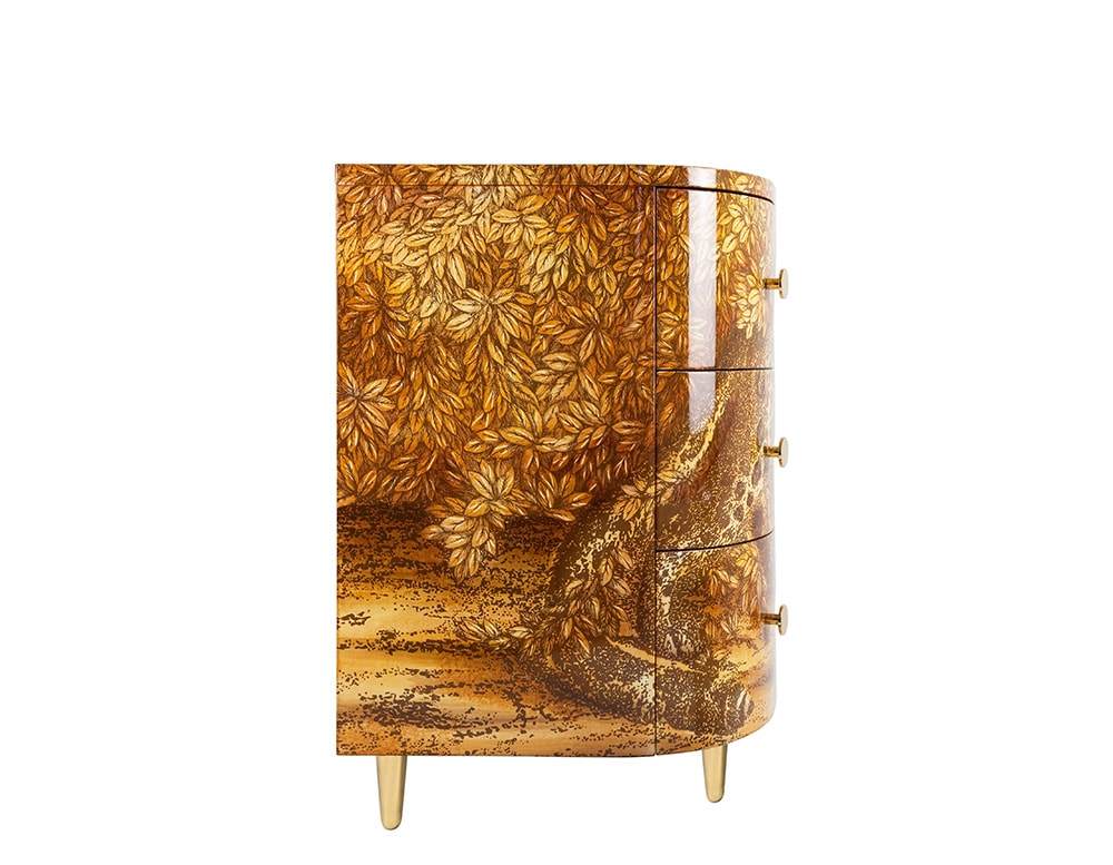 Curved chest of drawers Leopardo