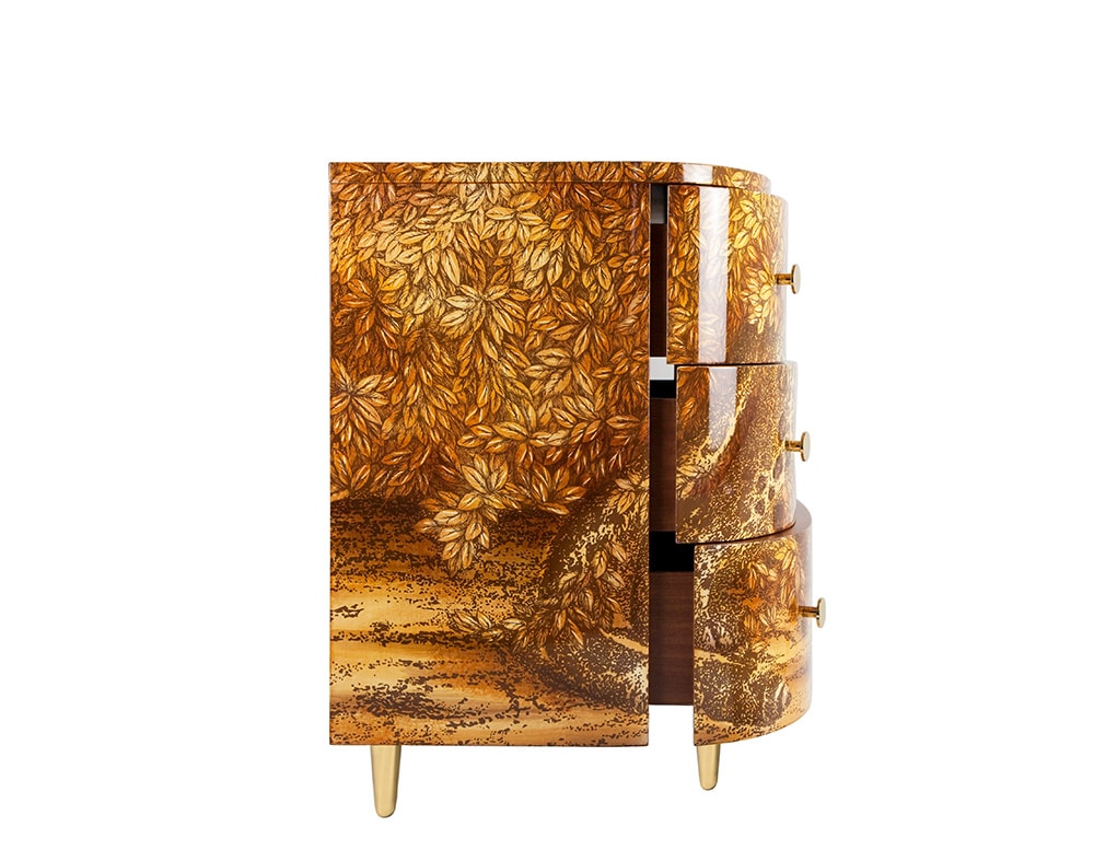 Curved chest of drawers Leopardo