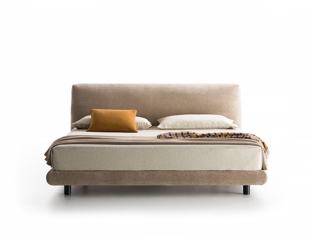 Fabric covering highlights its plush features.