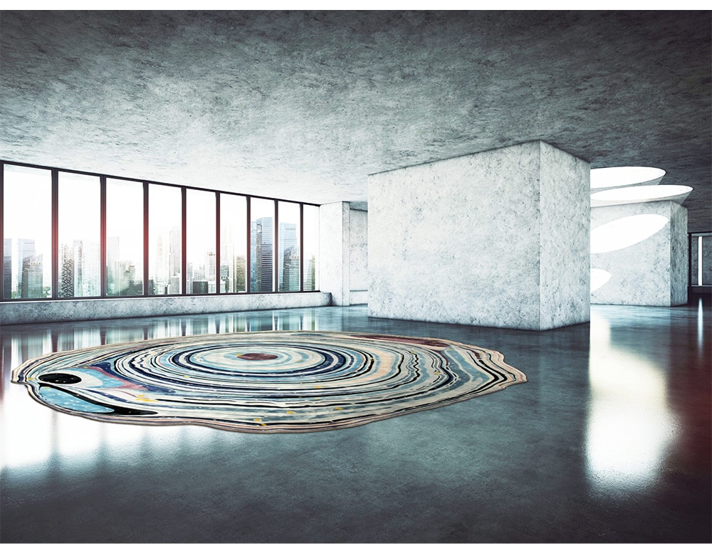 rug designed with fabric and inspired by the 