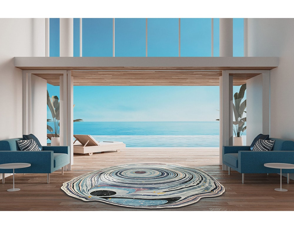 rug designed with fabric and inspired by the 