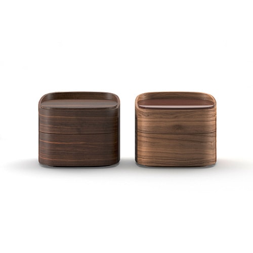 nightstands made of wood combines different shades of matte or glossy coffee