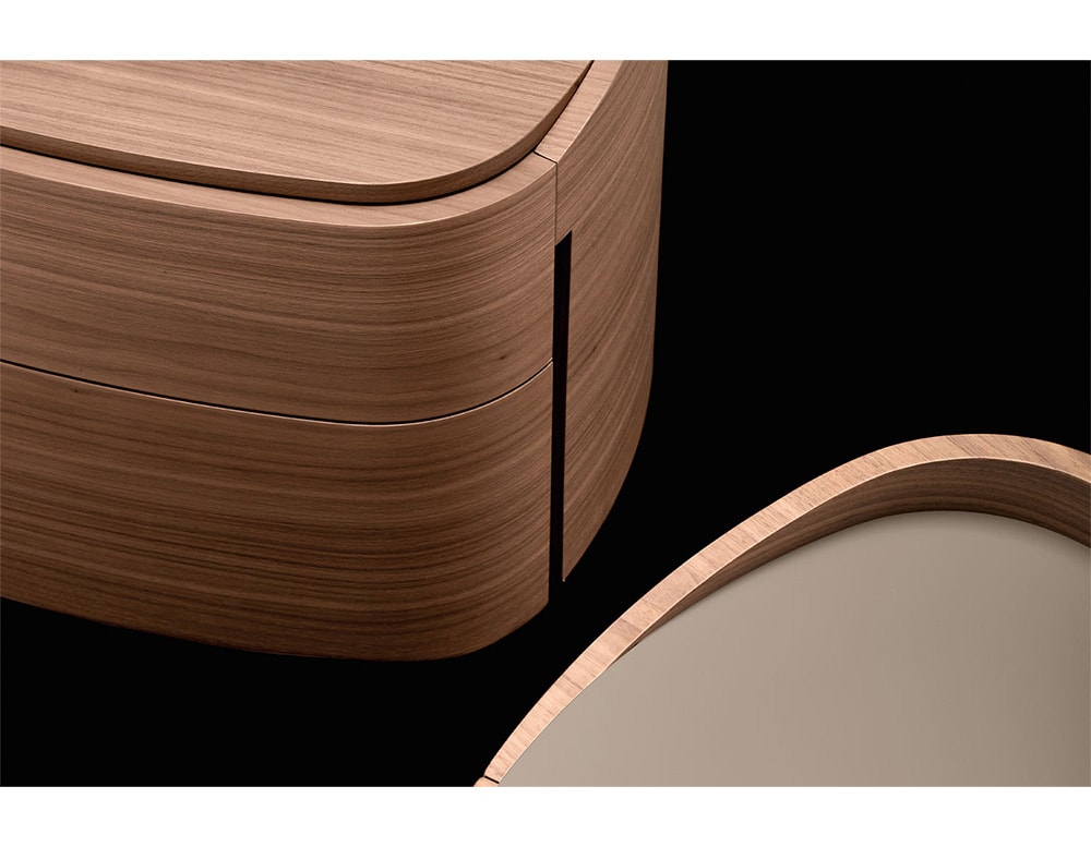 table made of wood combined with matte light brown finishes on a black background