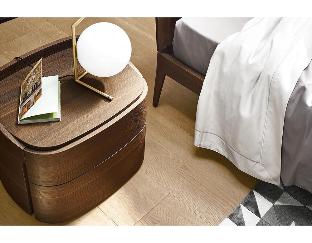 furniture made with combined wood and matte or gloss lacquered countertop in different shades of black coffee