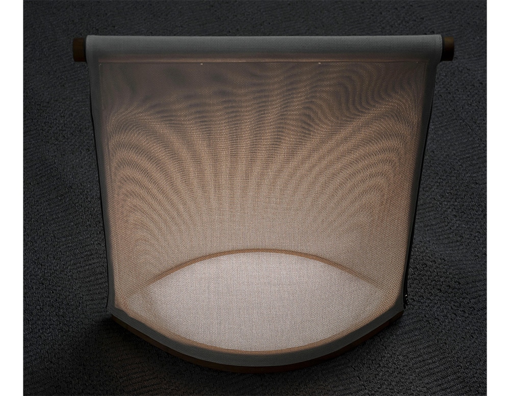 small sculpture made of teak and wood with LED lighting
