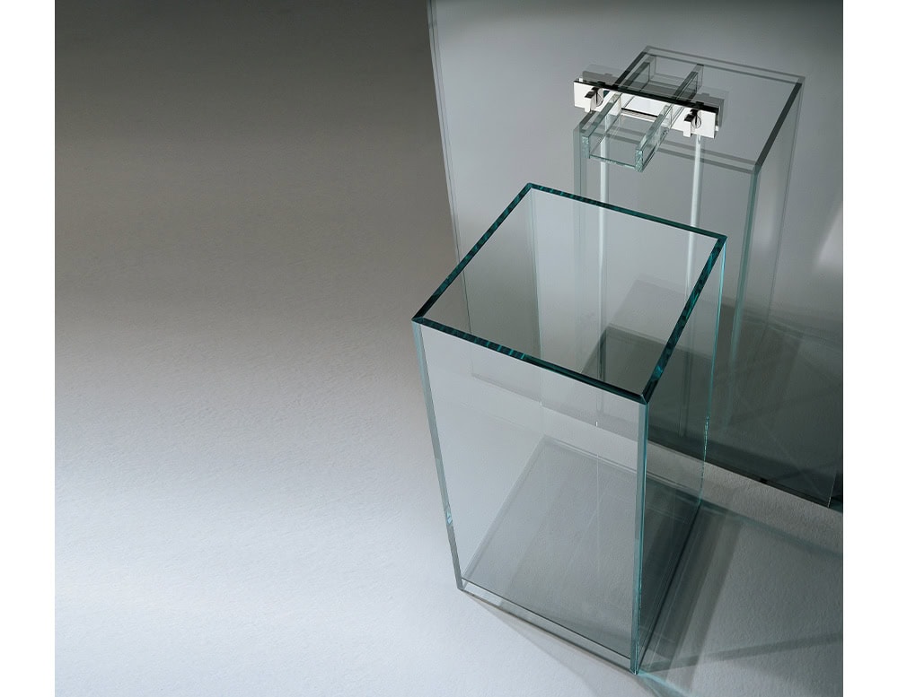 Simplicity Bath featuring a transparent glass basin with a modern, minimalist faucet design