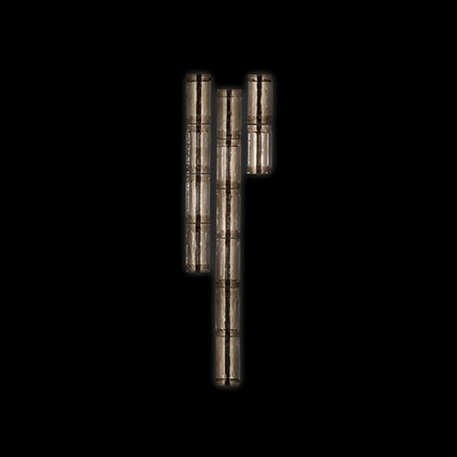 The Hen Vibe Wall Light is composed of vertically aligned glass tubes in smoky bronze, offering a warm ambient glow. Its sleek silhouette and architectural rhythm enhance modern spaces with elegant luminosity.