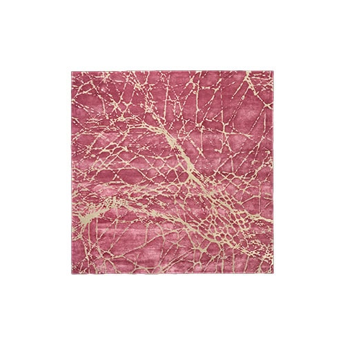 Sah Maze Rug brings bold character with deep rose tones accented by golden vein patterns. Its striking design recalls marble surfaces, making it a statement piece for modern and artistic spaces.