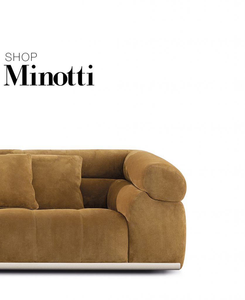 Shop Minotti and experience sophisticated Italian design at its finest. This sofa pairs generous cushioning with refined tailoring and a rich warm hue, creating an inviting statement piece with timeless contemporary appeal.